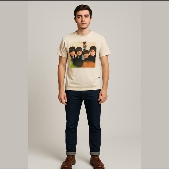 Band Tees × Vintage  Vintage 90s Beatle for sale band tee Cream T-Shirt … - Picture 1 of 8